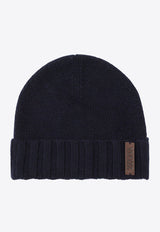 Logo Plaque Cashmere Beanie