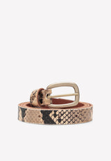 Golden Goose DB Animal Print Leather Belt GWA00135A000546/M Multicolor
