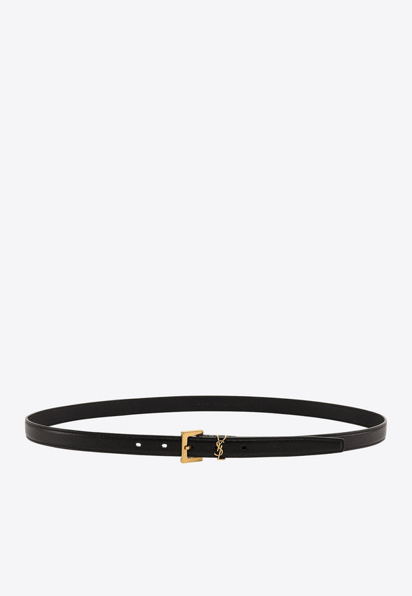 Cassandre Square Buckle Leather Belt