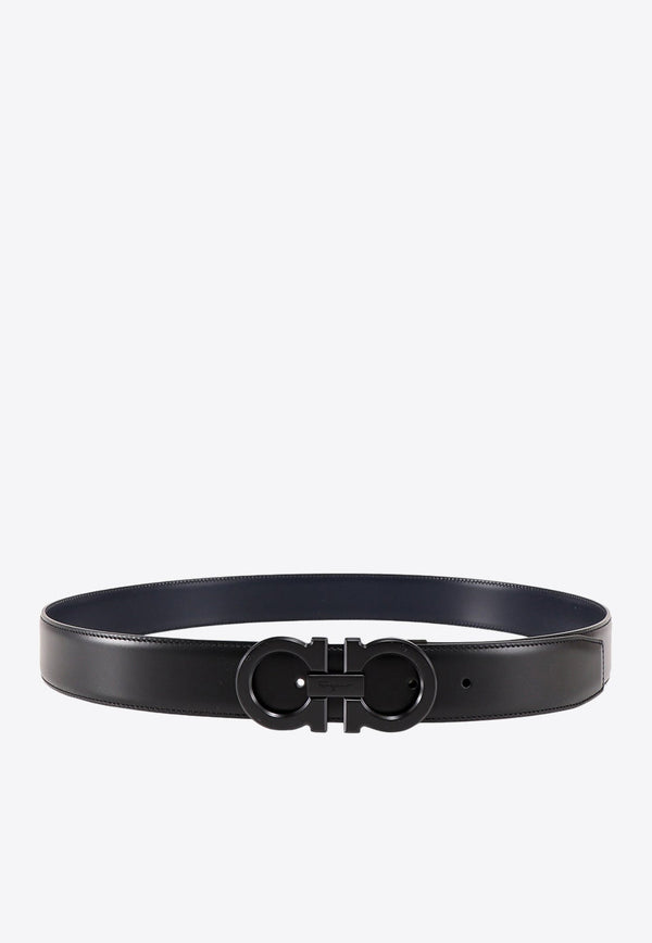 Reversible Gancini Leather Belt