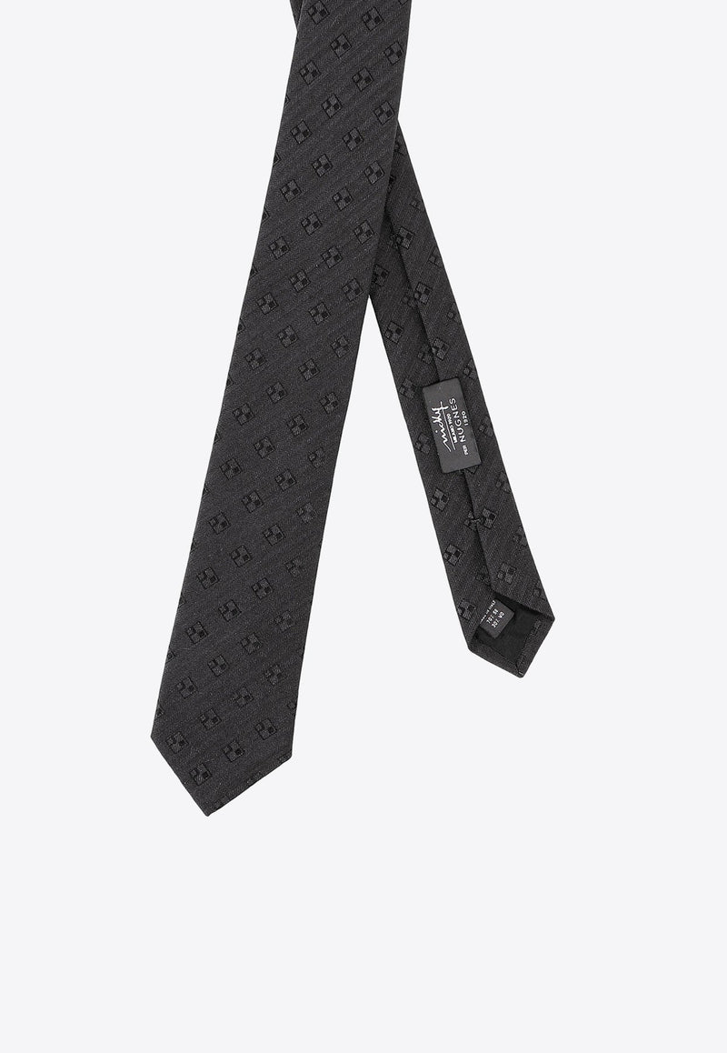 Patterned Wool-Blend Tie