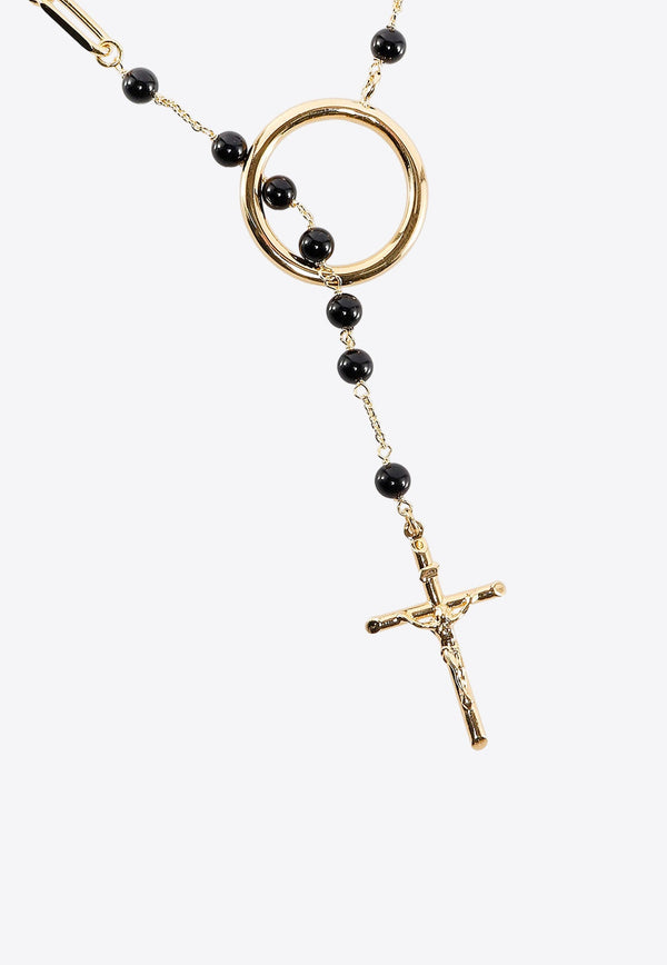 Gold-Plated Rosary Necklace