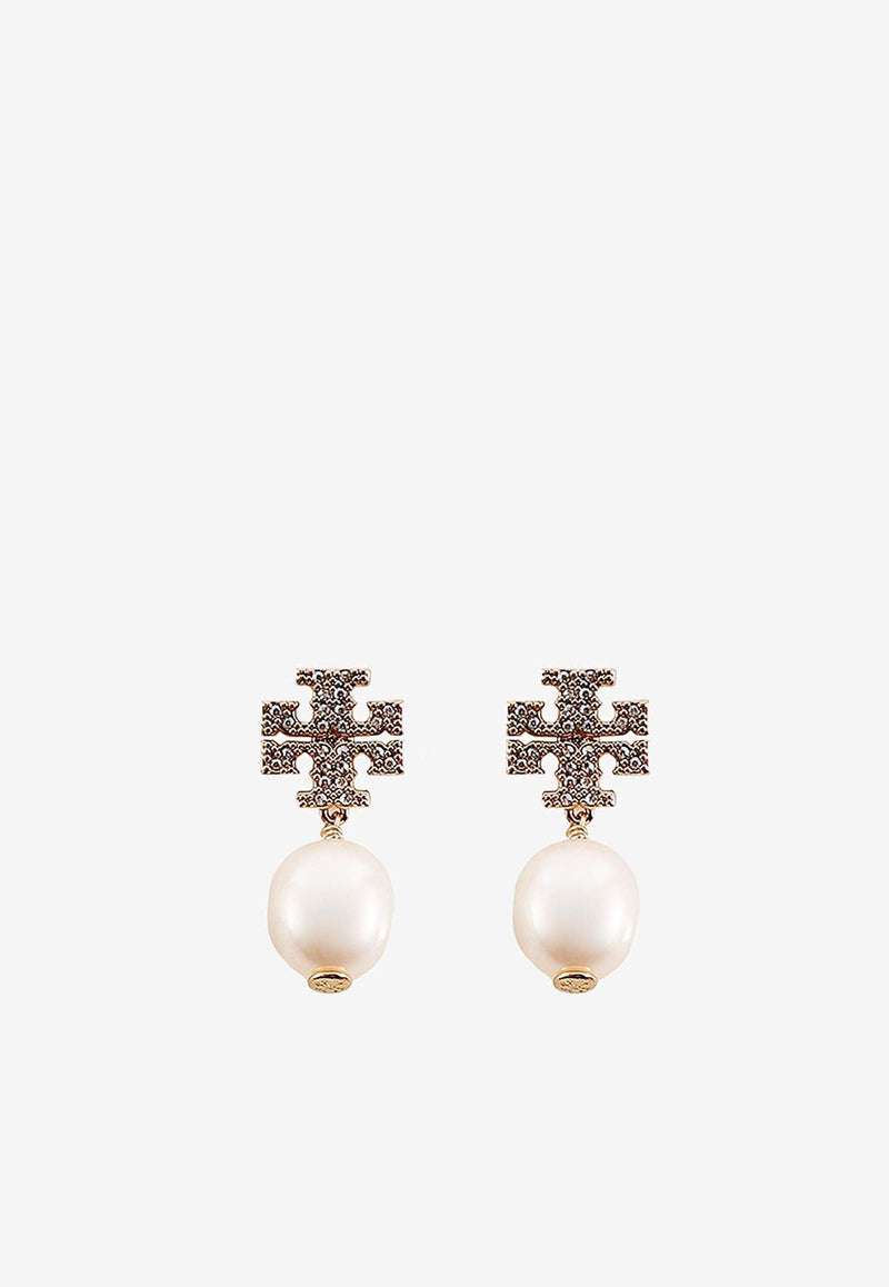 Kira Crystal Paved Pearl Drop Earrings