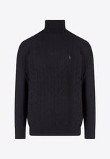 High-Neck Logo Sweater