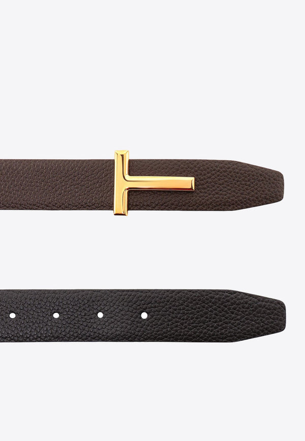 T Buckle Leather Belt