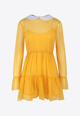 Peter Pan Collar Chiffon Mini Dress