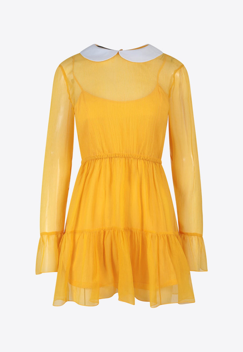 Peter Pan Collar Chiffon Mini Dress