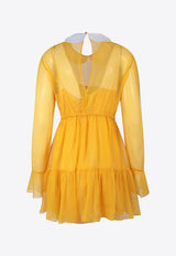 Peter Pan Collar Chiffon Mini Dress