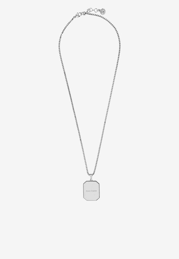 Logo Pendant Box Chain Necklace