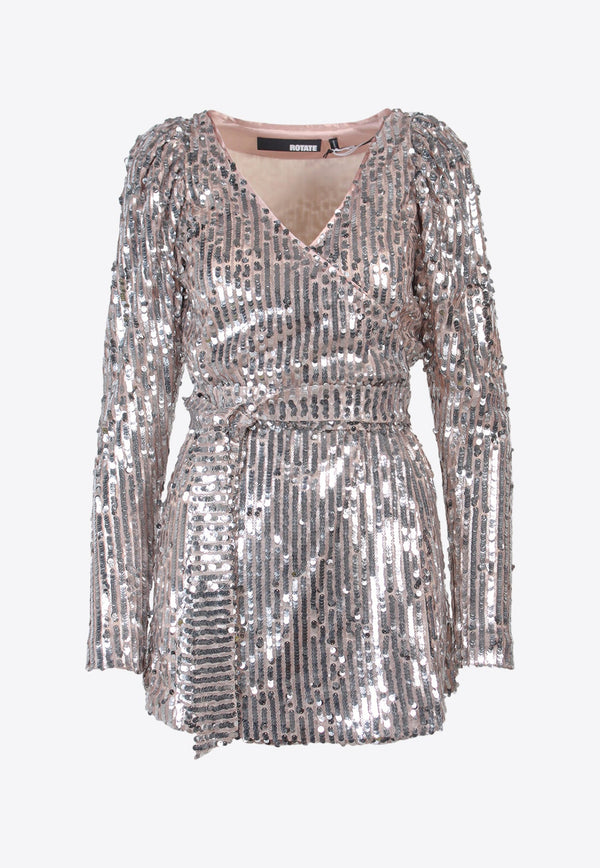 Sequin-Embellished Mini Dress