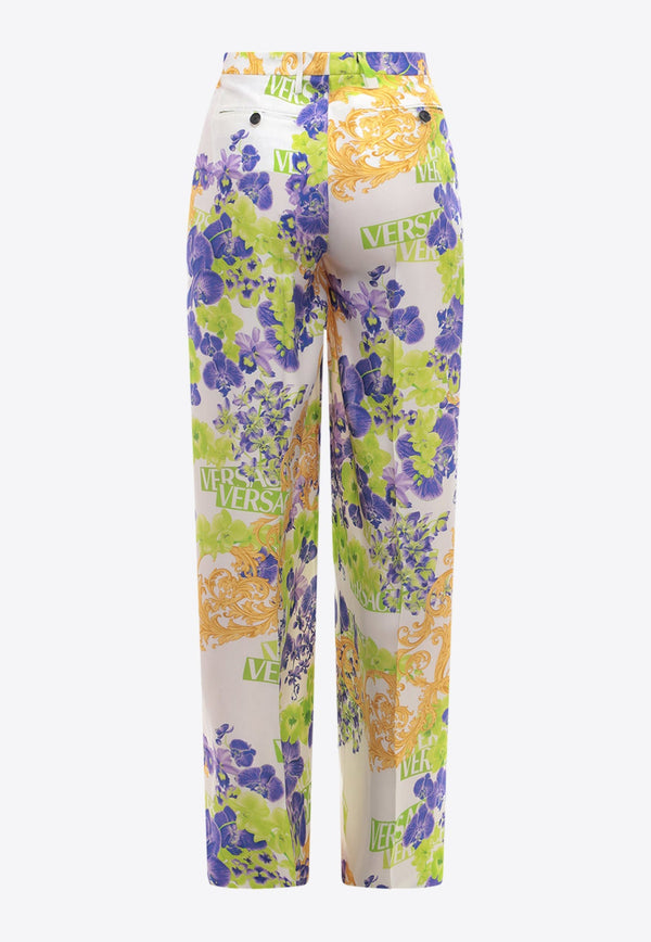 Floral Print Straight-Leg Pants