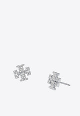 Crystal Logo Stud Earrings