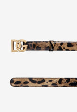 DG Logo Leopard Print Belt