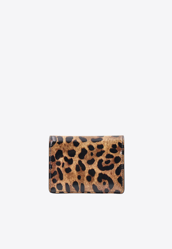 Leopard Print Polished Leather Wallet