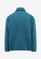 Intarsia Knit Turtleneck Logo Sweater