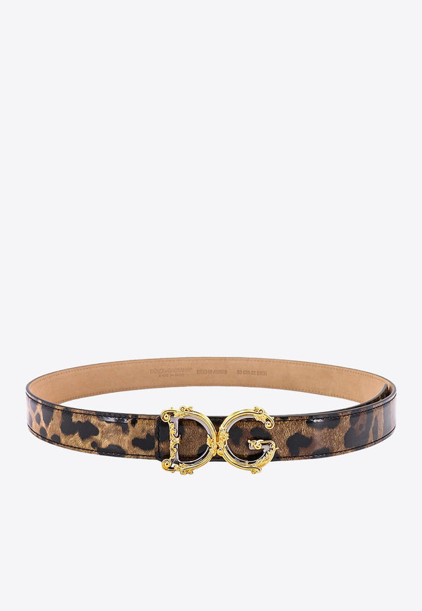 DG Girls Leopard Print Leather Belt
