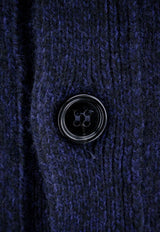 Embroidered Logo Wool Cardigan