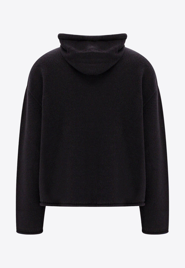 Logo Jacquard Hooded Sweater