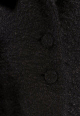 Single-Breasted Wool Blend Long Coat