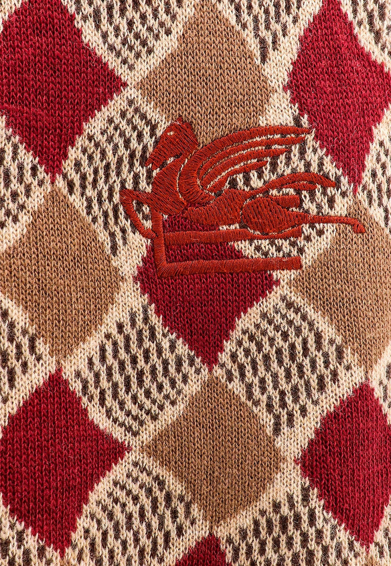 Argyle Check Logo Vest in Wool