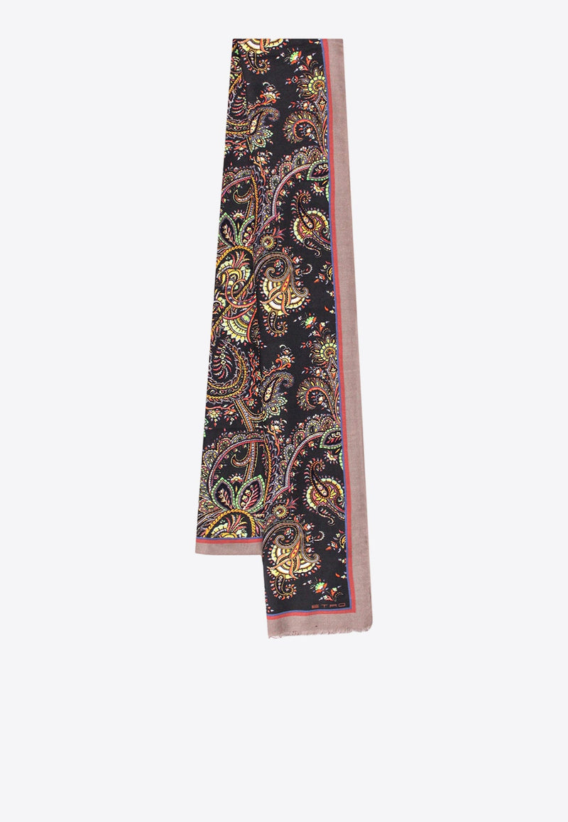 Paisley Print Cashmere-Blend Scarf