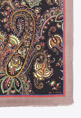 Paisley Print Cashmere-Blend Scarf