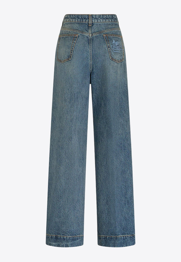Pegaso Embroidered Wide-Leg Jeans