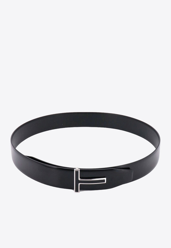 T Buckle Leather Belt