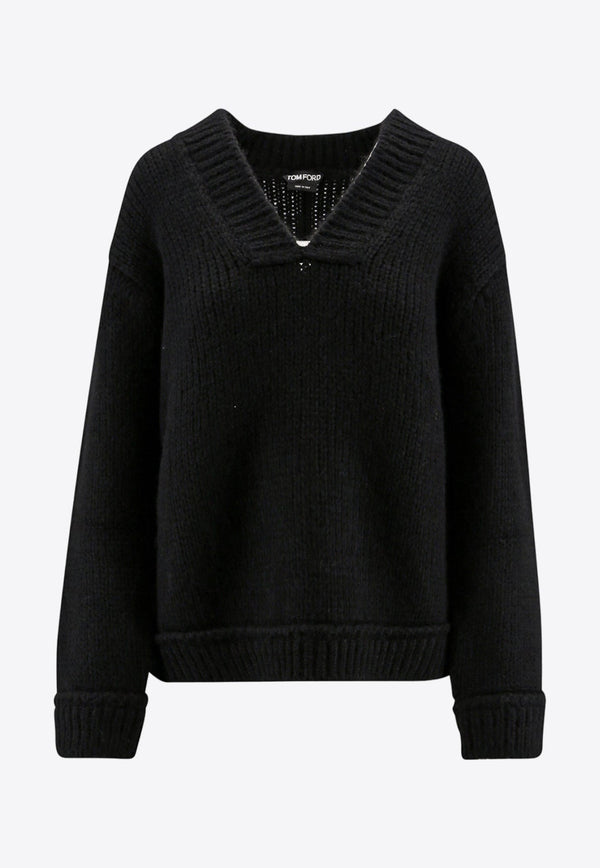 V-neck Wool-Blend Sweater