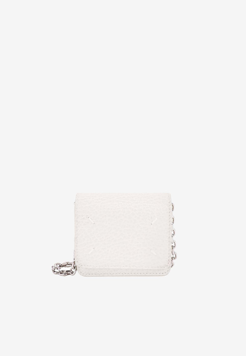 Four Stitch Grained Leather Chain Wallet