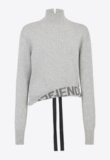 Asymmetric High-Neck Sweater