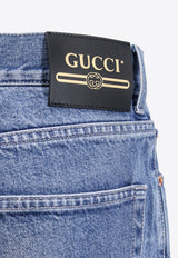 Logo Patch Washed Organic Jeans