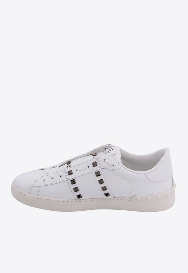 Rockstud Untitled Leather Low-Top Sneakers