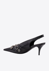 Le Cagole 70 Slingback Leather Pumps