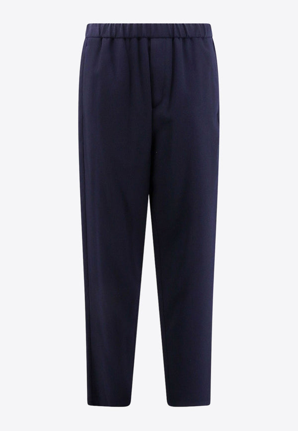 Tapered Ribbed Wool-Blend Pants