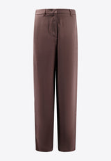 Wide-Leg Silk Pants