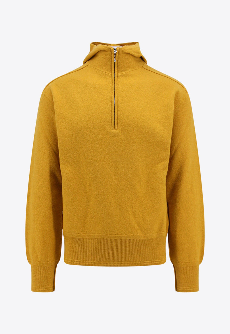 Half-Zip Wool Hooded Sweater