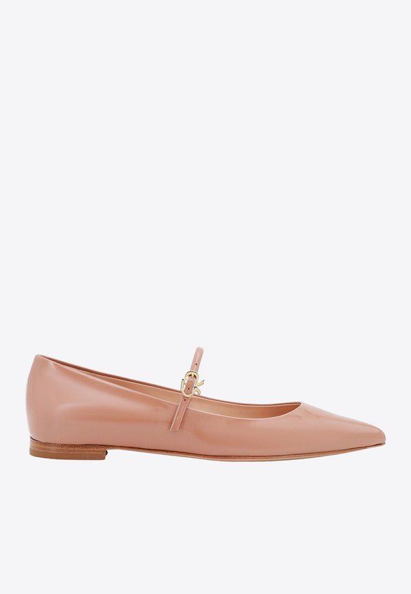 Ribbon Jane Patent Leather Pointed Flats