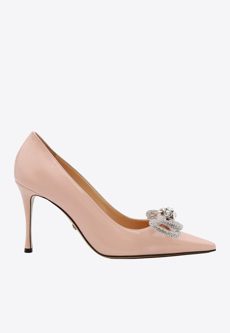 Double Bow 85 Crystal Embellished Pumps