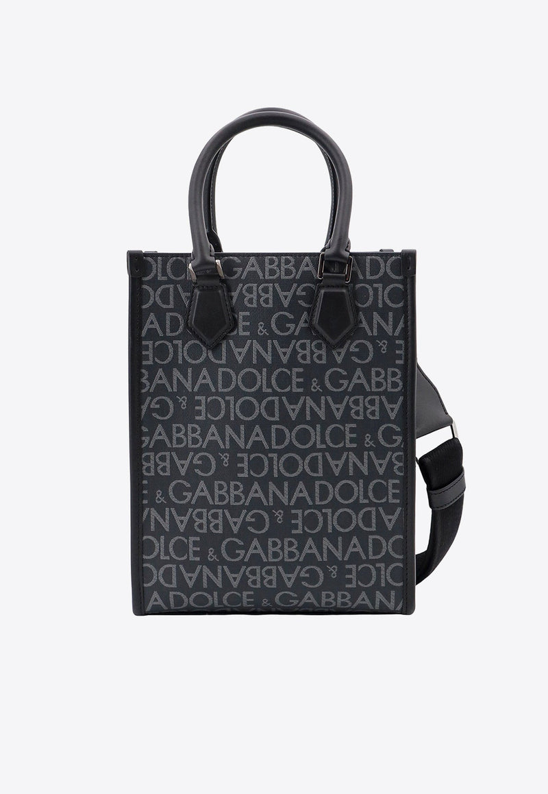 Logo Print Top Handle Bag