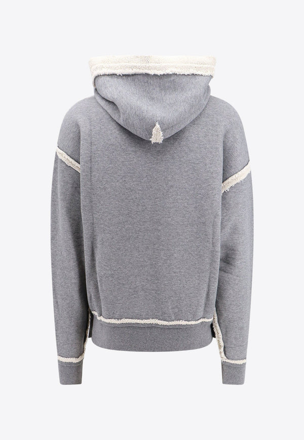 Contrasting Trim Marina Print Hoodie