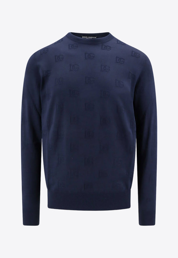 Monogram Jacquard Crewneck Sweater