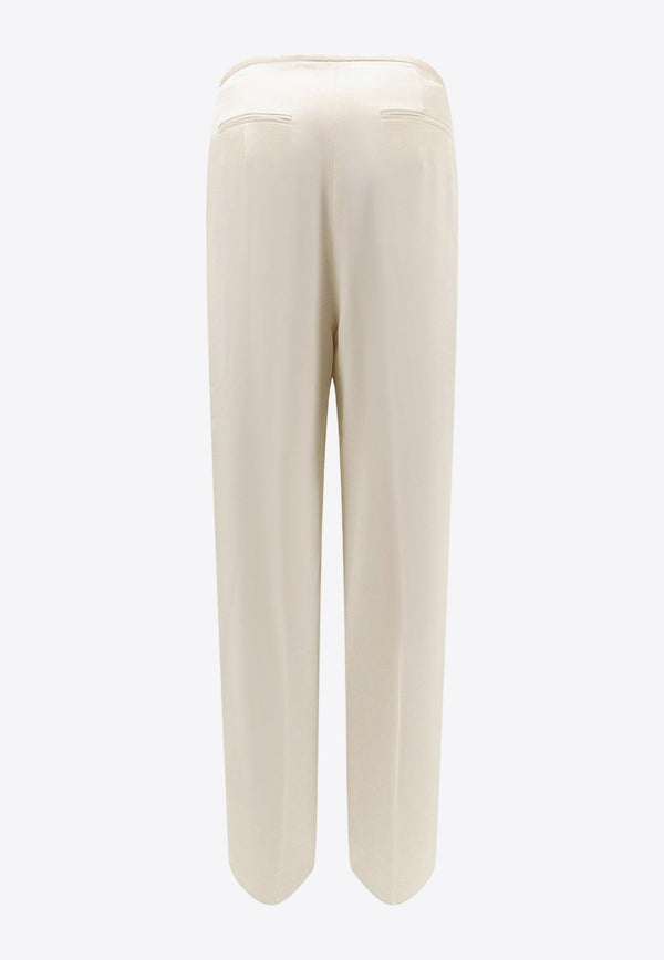 Straight-Leg Satin Pants