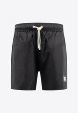 Logo Patch Drawstring Swim Shorts