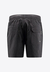 Logo Patch Drawstring Swim Shorts