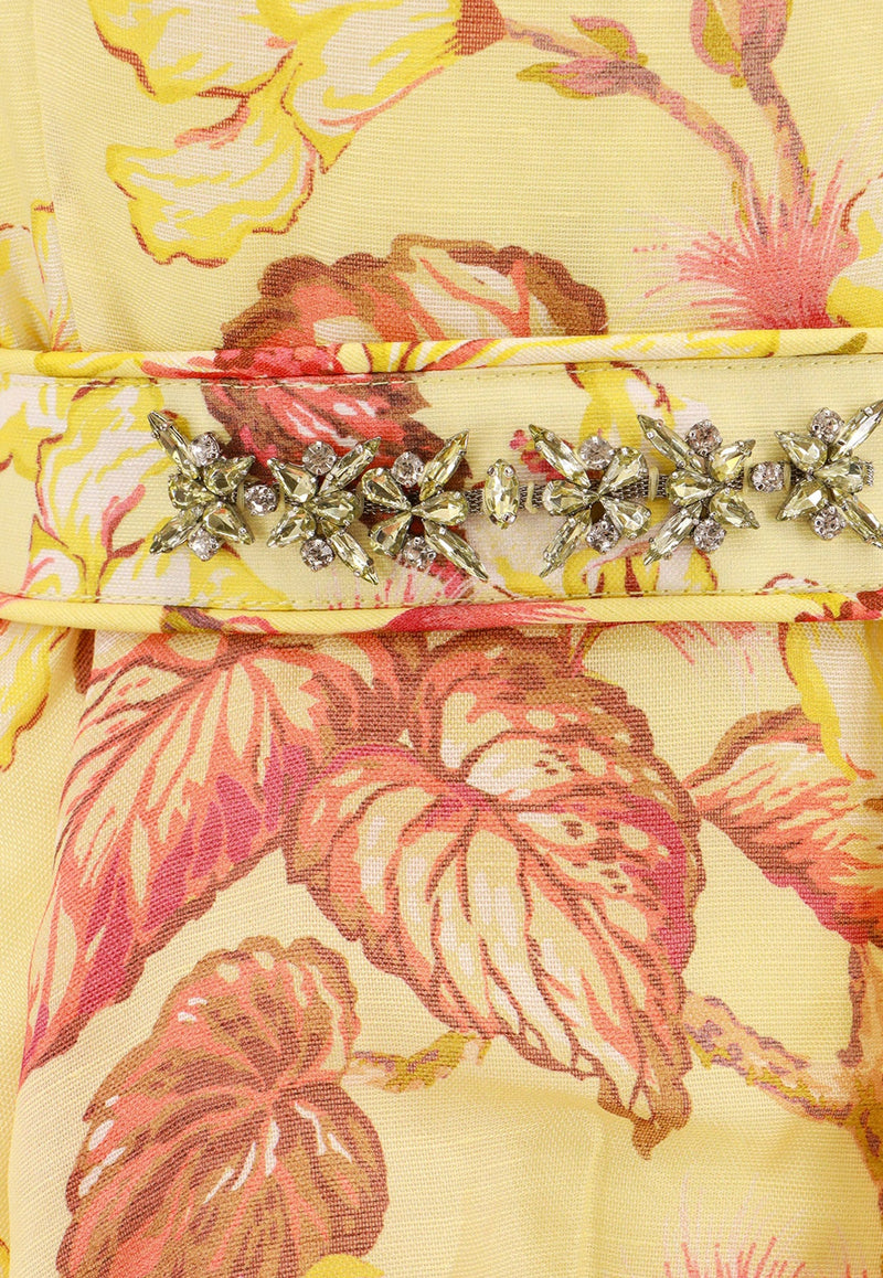 Matchmaker Floral Print Belted Mini Dress