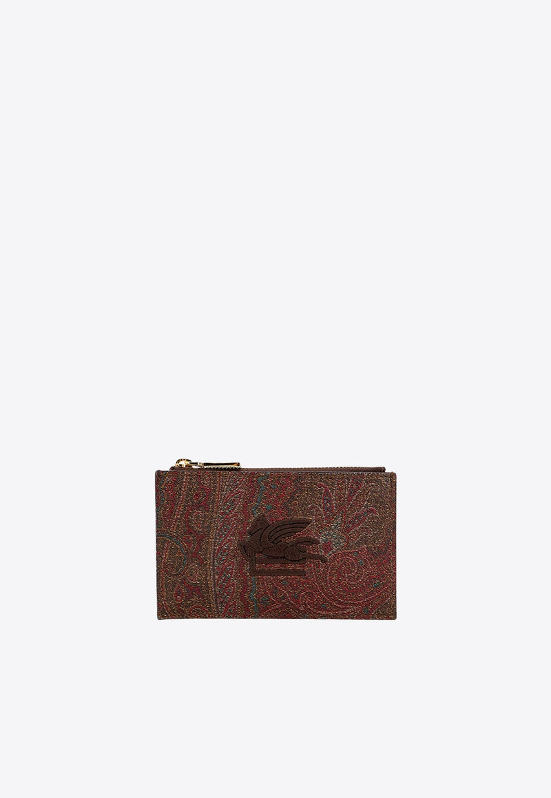 Paisley Jacquard Zip Cardholder