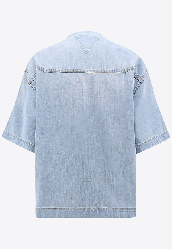 Short-Sleeved Denim T-shirt