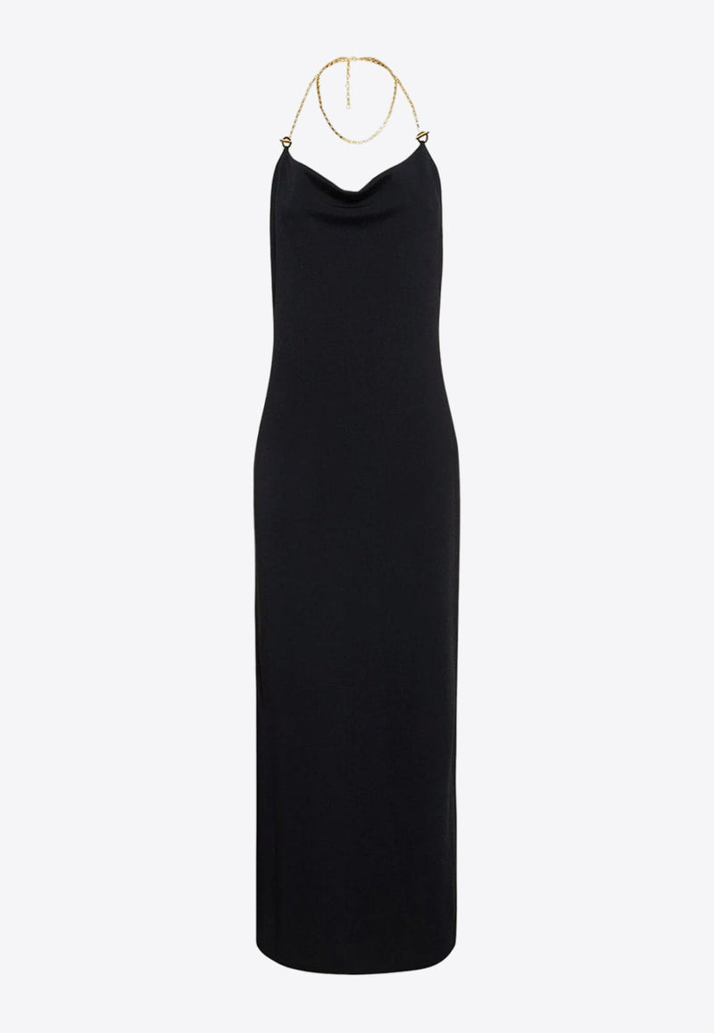 Chain Neckline Midi Dress