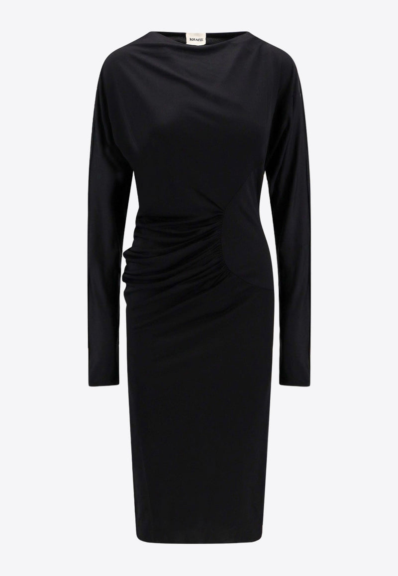 The Oron Ruched Midi Dress